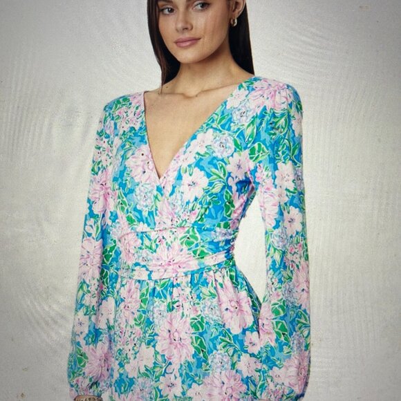 Lilly Pulitzer Riza Long Sleeve Romper Sz L - Picture 9 of 11